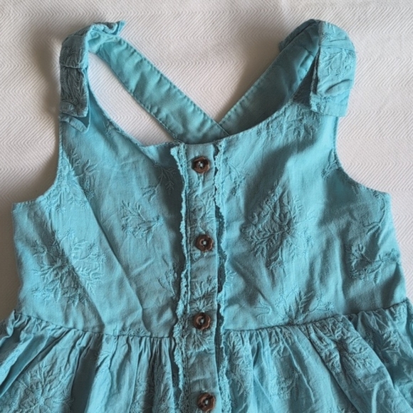 max studio floral embroidered cross-back peplum tank blouse 3T toddler girls - Picture 2 of 9